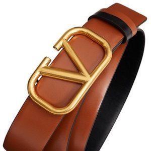 New Valentino Garavani V Logo Reversible Leather Belt - Size 95 cm, Retail $590